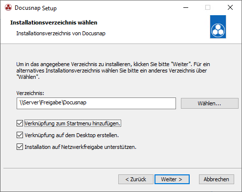 Docusnap Setup Pfad Freigaben