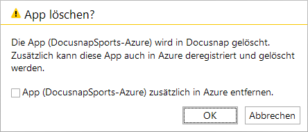 Docusnap Azure Apps löschen Abfrage