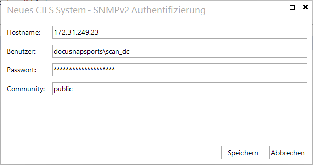Docusnap Inventarisierung CIFS SNMPv2