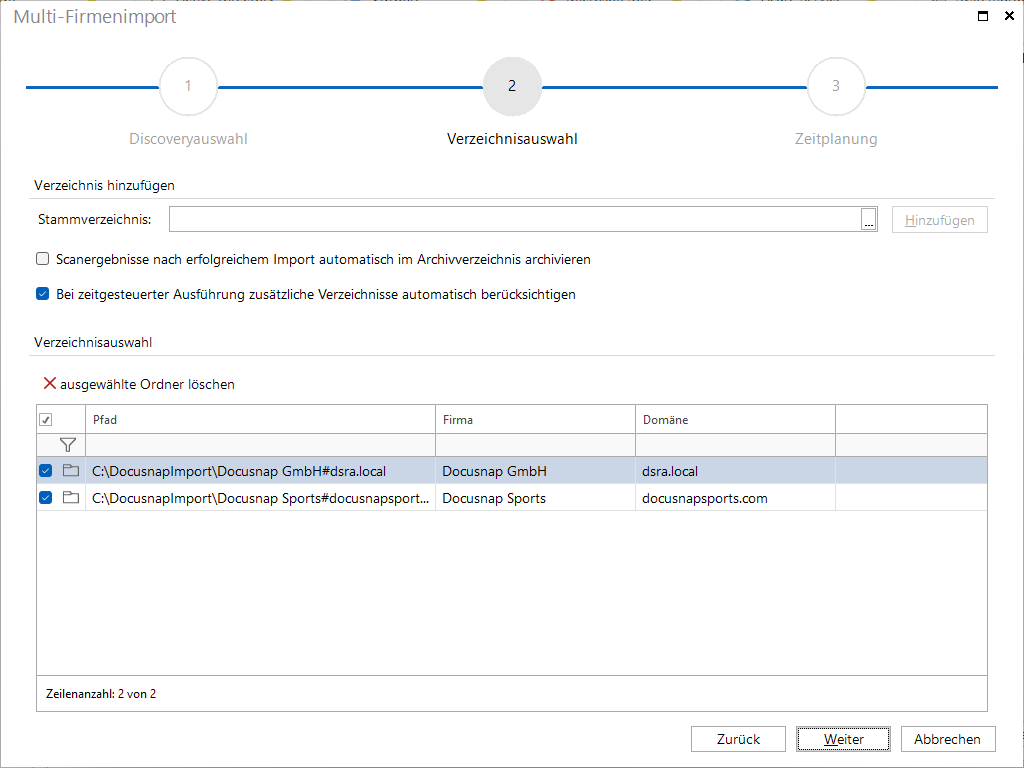 Docusnap Multi-Firmenimport Assistent Docusnap Multi-Firmenimport Assistent