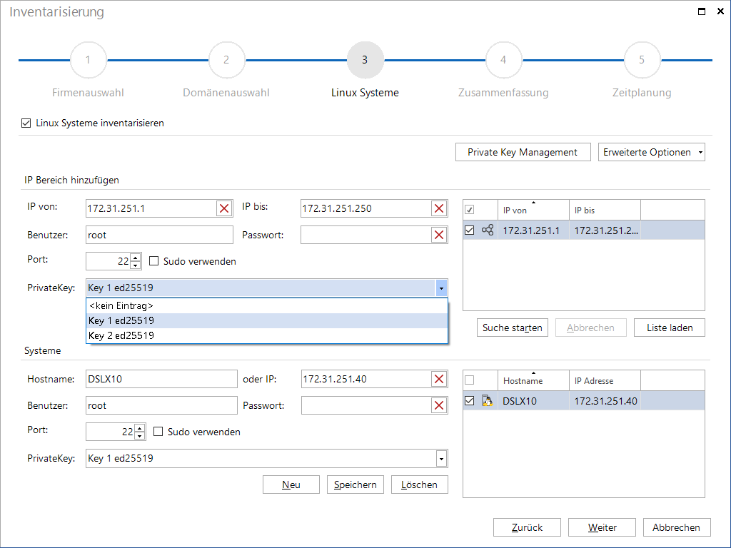 Docusnap Inventarisierung Linux Systeme Private Key