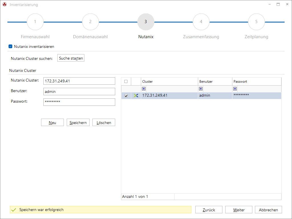 Docusnap Inventarisierung Nutanix