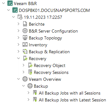 Docusnap Inventarisierung Veeam Baum Overview