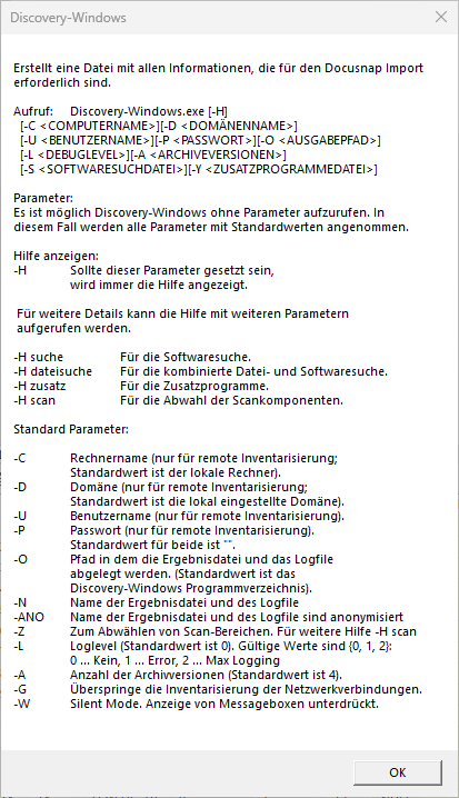 Docusnap Windows Commandline