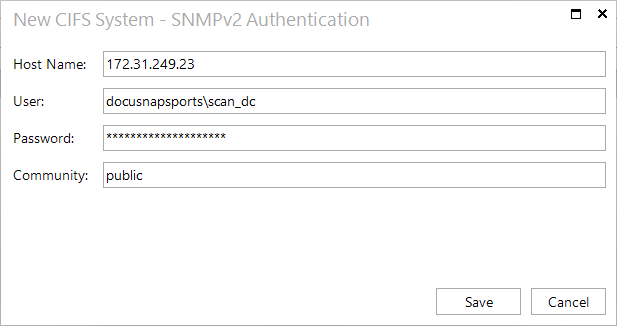 Docusnap Inventory CIFS SNMPv2