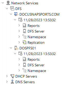 Docusnap Inventory DFS Tree Structure