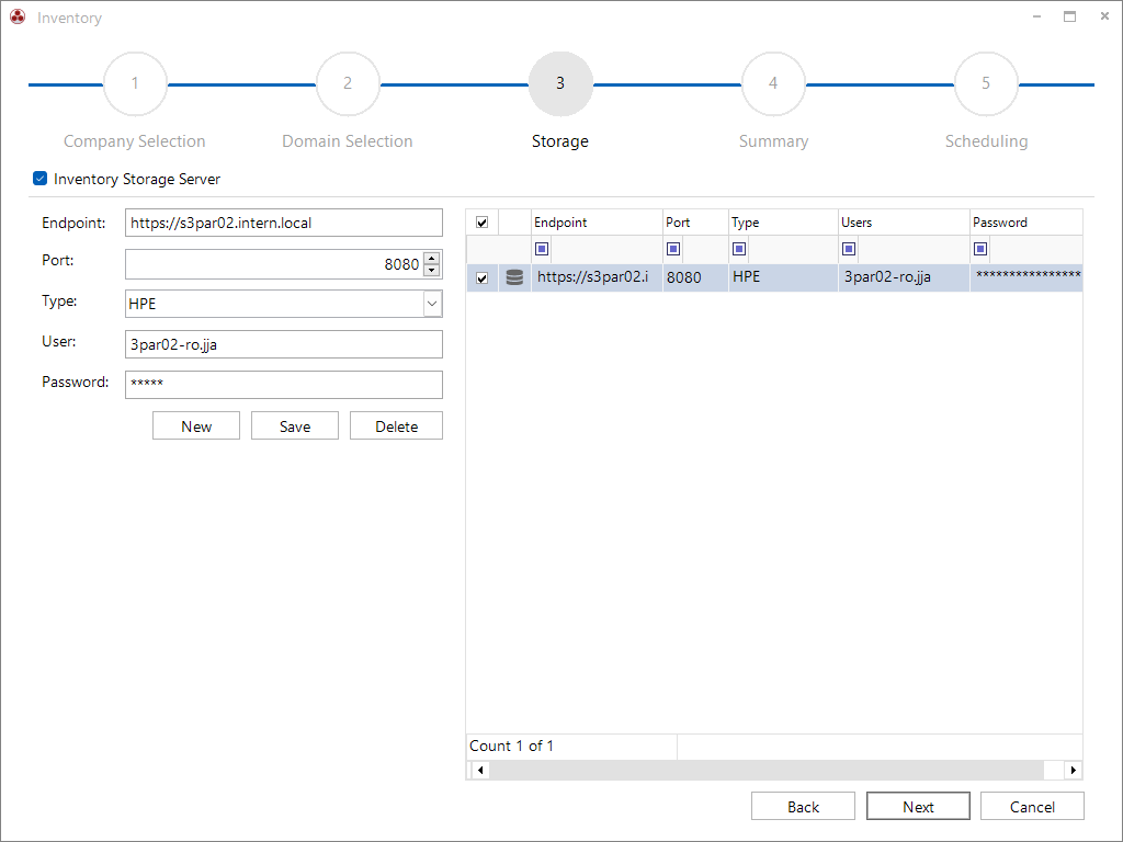 Docusnap Inventory Storage