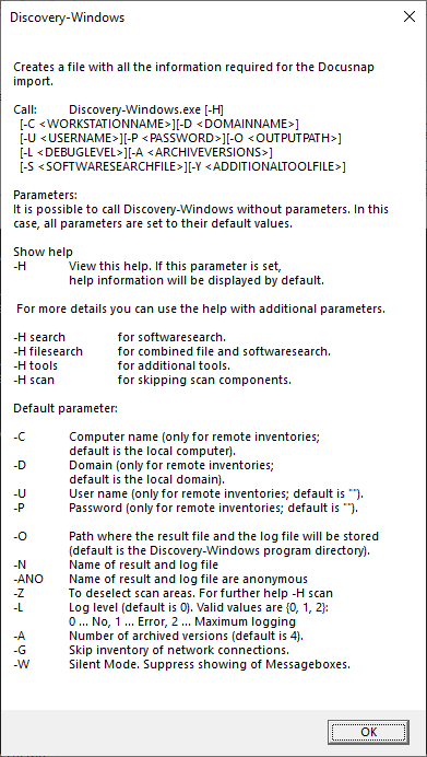 Docusnap Windows Commandline